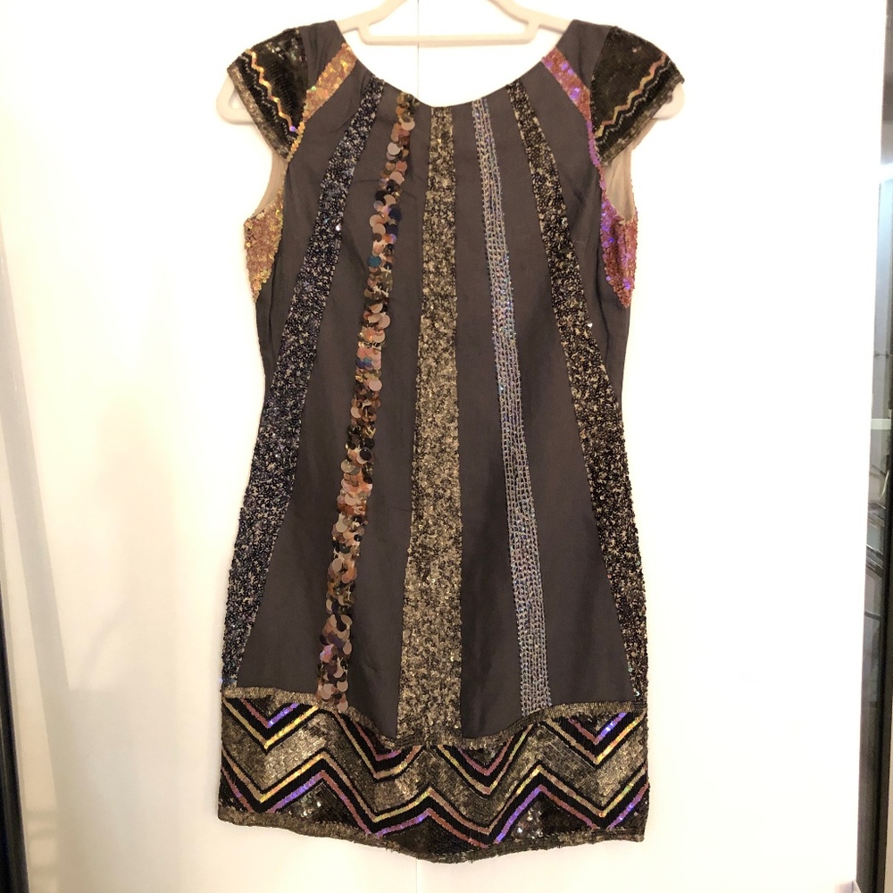 ALL SAINTS - Handwoven Sequin Paloma Dress - Size